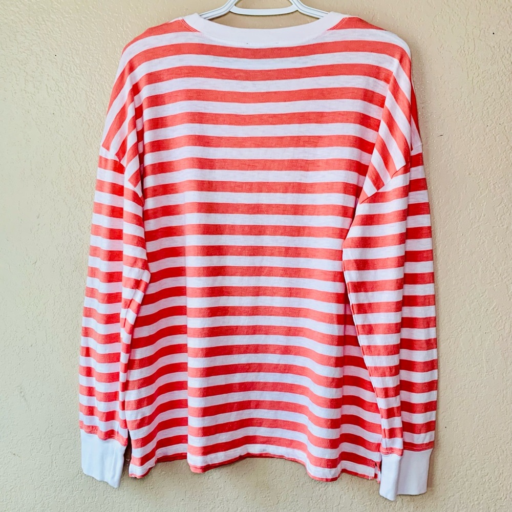 J. Crew Striped Long Sleeve Slub Cotton Mariner Nautical Long Sleeve Tee Size L - Picture 3 of 4